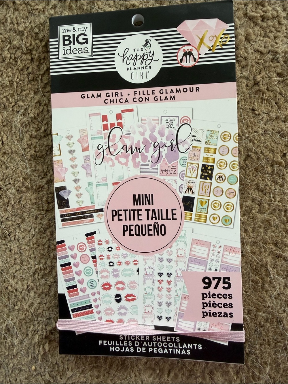 Me & My Big Ideas Glam Girl Mini Sticker Pack - Pink & Gold Accents